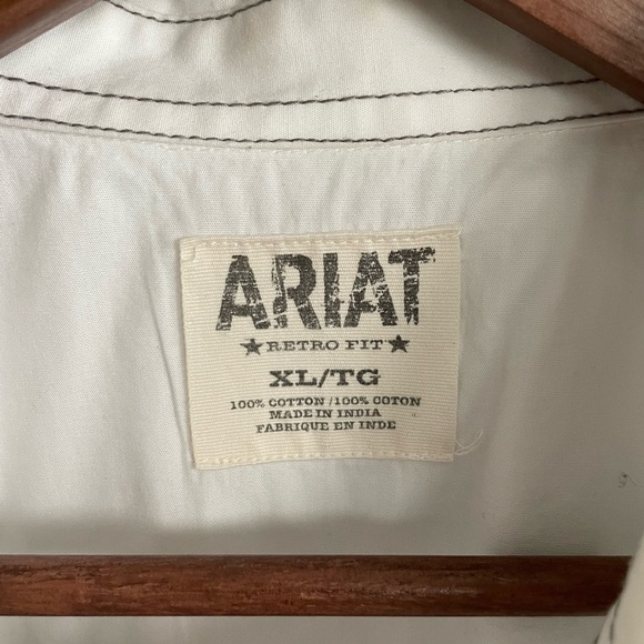 Men’s White Ariat Button Down Shirt XL - Picture 2 of 4